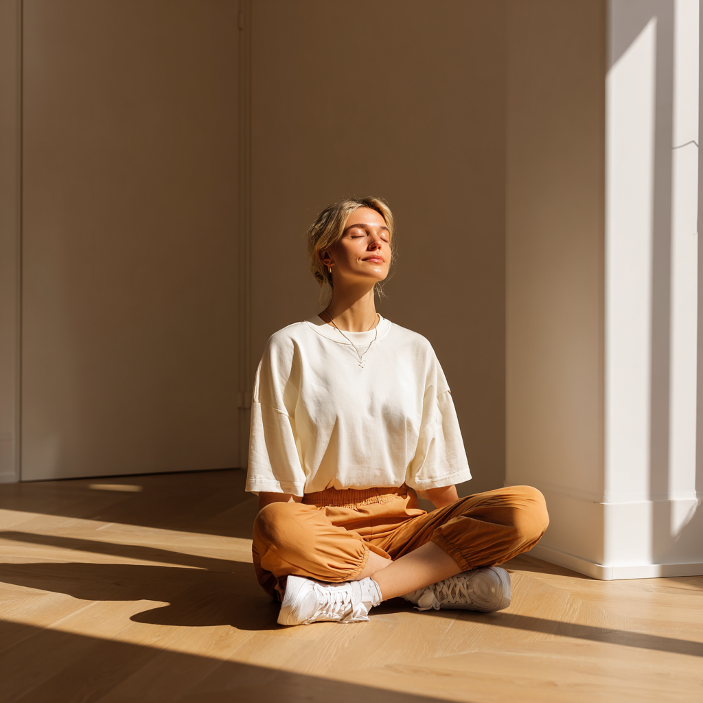 Yoga trieda v pokojnom prostredí